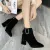 Genuine Suede Retro Women Autumn Winter Warm Vintage Block Heel Ankle Boots Side Zipper Boots For Women's