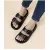 Ladies Slippers Double Buckle Slide EVA Jelly Sandals Summer Casual Flats