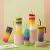 3 in 1 Portable Gradient Color Water Bottle Straw Sports Water Bottle Set, Ideal For Outdoor Fitness Family Camping Party