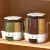 6-Grid Rotating Food Dispenser - Rotating Rice Bucket Rice Storage Tank, Stackable Food Storage Containers
