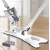 Microfiber Squeeze Mop for Floor Cleaning Hand-Free Wash Self Wringing Flat Mop