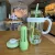 KRISHA 1300ML Water Bottle with Straw and Handle Transparent Tumbler Insulated Leak Resistant Sports Gym Fitness Shaker Bottle Large Capacity Portable Outdoor Drinkware