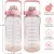 Chokoter 2L Motivational Water Bottle with Straw