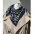 Magnetic Buckle Scarf, Printed Silk Square Neck Wrap, Autumn Winter Fashion Head Scarf