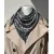 Magnetic Buckle Scarf, Printed Silk Square Neck Wrap, Autumn Winter Fashion Head Scarf