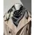 Magnetic Buckle Scarf, Printed Silk Square Neck Wrap, Autumn Winter Fashion Head Scarf