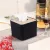Square Shape Wooden Cover Plastic Tissue Box Holder | Paper Napkin Dispenser Case - Black