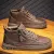 Upper Lace up Zipper Men's Black Flat Platform Walking Shoes Sneakers for Man