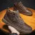 Upper Lace up Zipper Men's Black Flat Platform Walking Shoes Sneakers for Man