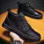 Upper Lace up Zipper Men's Black Flat Platform Walking Shoes Sneakers for Man