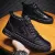 Upper Lace up Zipper Men's Black Flat Platform Walking Shoes Sneakers for Man