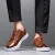 Men's Leather Fashion Sneaker British Style Polished Casual Shoes Lace Up Retro Comfortable Business Oxford Dressy Shoe.