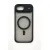 Magnetic Ring Back Cover for iPhone 17 Air, Case with Frosted Smoke Back Panel, Black Frame, Wireless Charging Ring Design