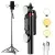 P185K 6ft Quadpod Selfie Stick Tripod With Dual Ring Lights & Bluetooth Remote